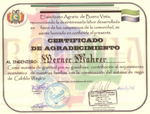 Certificado de Agradecimiento